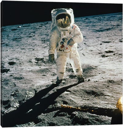 Apollo 11: Buzz Aldrin Canvas Art Print - Political & Historical Figure Art