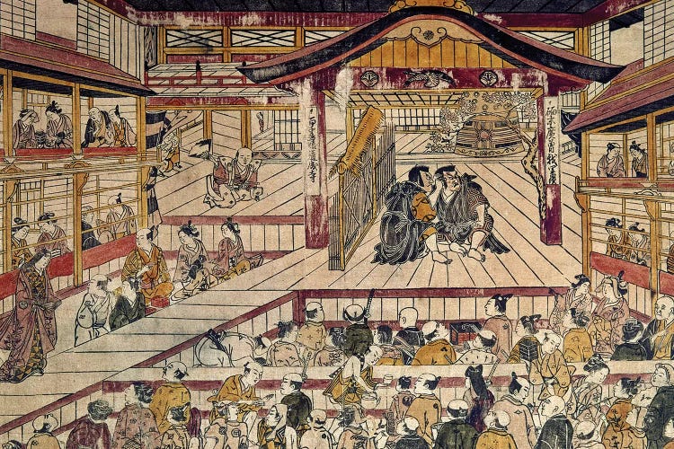 Japan: Kabuki Theater by Okumara Masanobu wall art