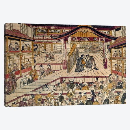 Japan: Kabuki Theater Canvas Print #GER127} by Okumara Masanobu Canvas Print
