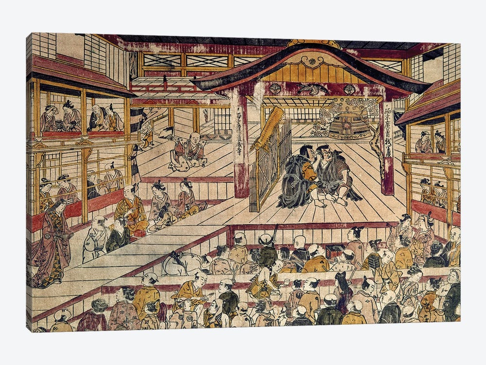 Japan: Kabuki Theater by Okumara Masanobu 1-piece Canvas Art