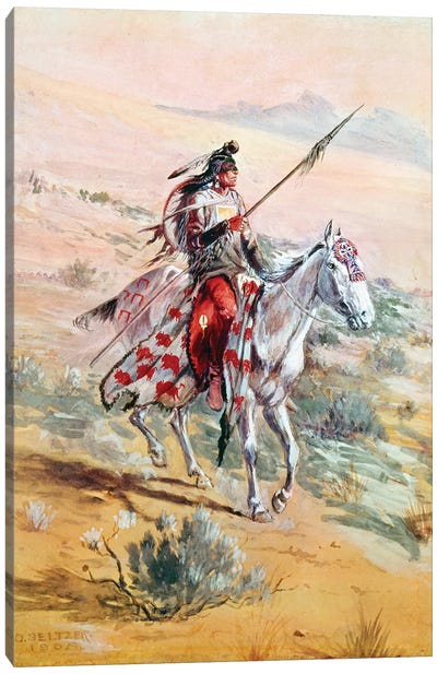 Native American Warrior Canvas Art Print - Granger