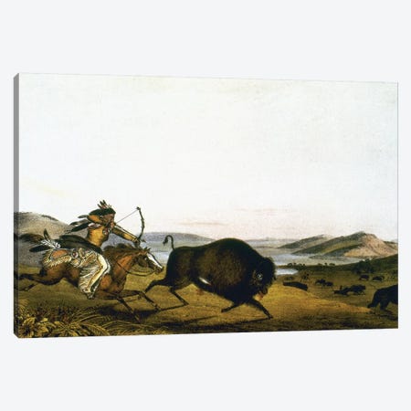 Buffalo Hunt, C1830 Canvas Print #GER134} by Peter Rindisbacher Canvas Artwork