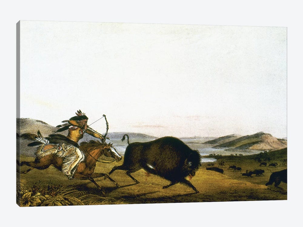 Buffalo Hunt, C1830 by Peter Rindisbacher 1-piece Canvas Wall Art