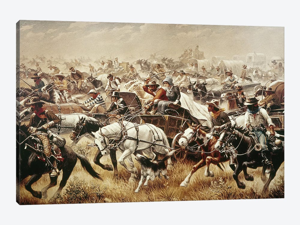 Oklahoma Land Rush, 1889 by Robert Lindneux 1-piece Canvas Wall Art