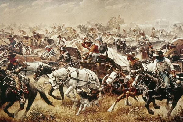 The Granger Collection: Oklahoma Land Rush, 1889 by Robert Lindneux