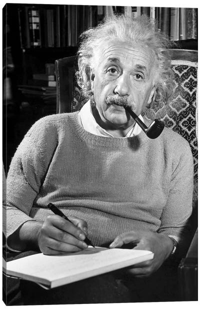 Albert Einstein (1879-1955) Canvas Art Print - Inventor & Scientist Art