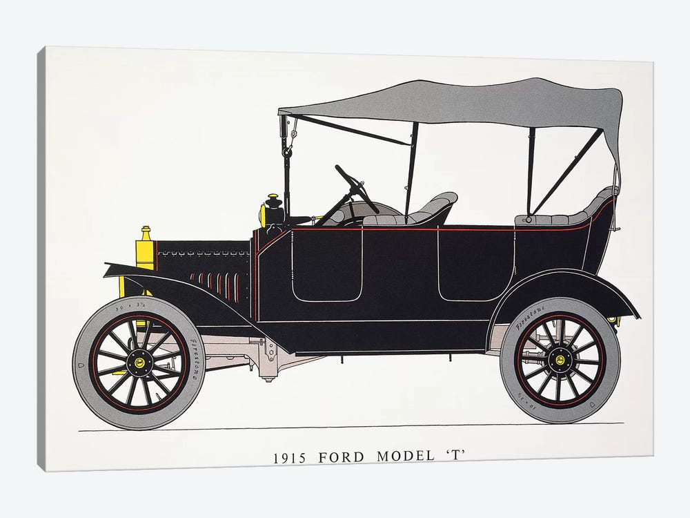 Auto: Model T Ford, 1915 by Unknown 1-piece Canvas Art Print