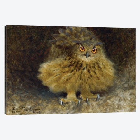 Liljefors: Owl, 1905 Canvas Print #GER18} by Bruno Liljefors Canvas Artwork