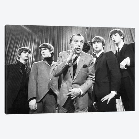 Beatles And Ed Sullivan Canvas Print #GER190} by Unknown Canvas Print