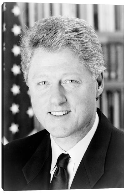 Bill Clinton (1946- ) Canvas Art Print - Bill Clinton