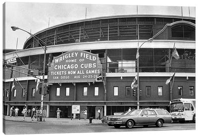 Chicago: Wrigley Field Canvas Art Print - Baseball Art