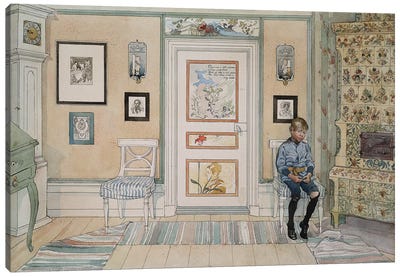 Larsson: In The Corner Canvas Art Print - Carl Larsson