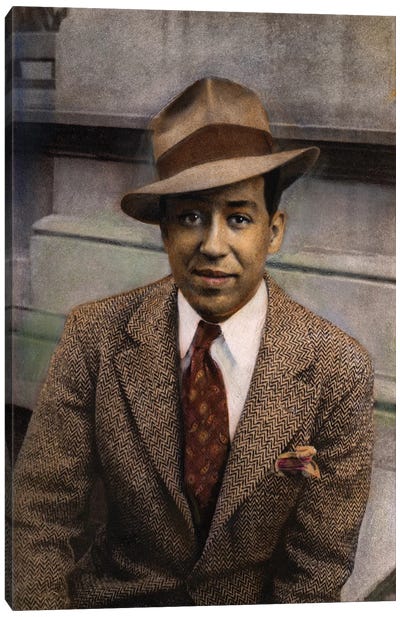 Langston Hughes (1902-1967) Canvas Art Print - Political & Historical Figure Art