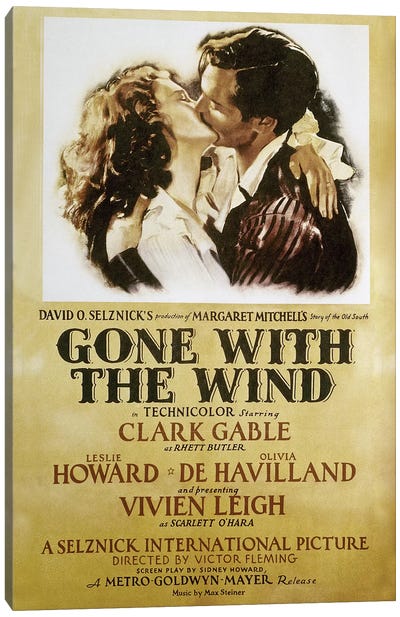 Gone With The Wind, 1939 Canvas Art Print - Scarlett O'Hara
