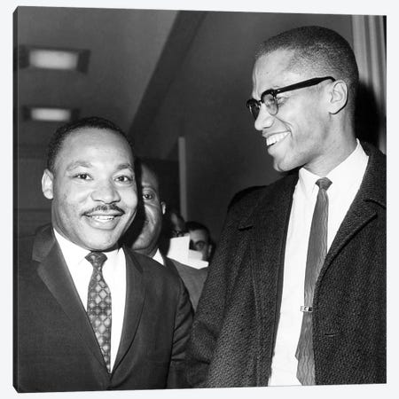 King And Malcolm X, 1964 Canvas Print #GER290} by Unknown Canvas Artwork