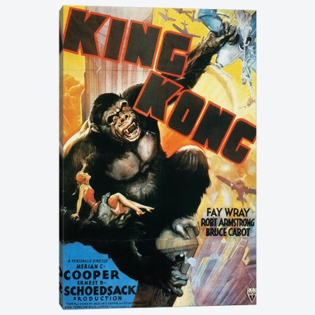 King Kong Poster, 1933 Canvas Print #GER291} by Unknown Canvas Wall Art
