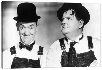 Laurel And Hardy Canvas Art Print - Comedians