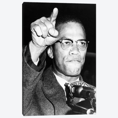 Malcolm X (1925-1965) Canvas Print #GER301} by Unknown Canvas Art