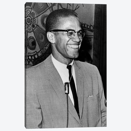 Malcolm X (1925-1965) Canvas Print #GER30} by Ed Ford Canvas Wall Art