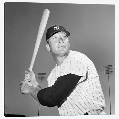 Mickey Mantle (1931-1995) Canvas Print #GER316} by Unknown Canvas Wall Art