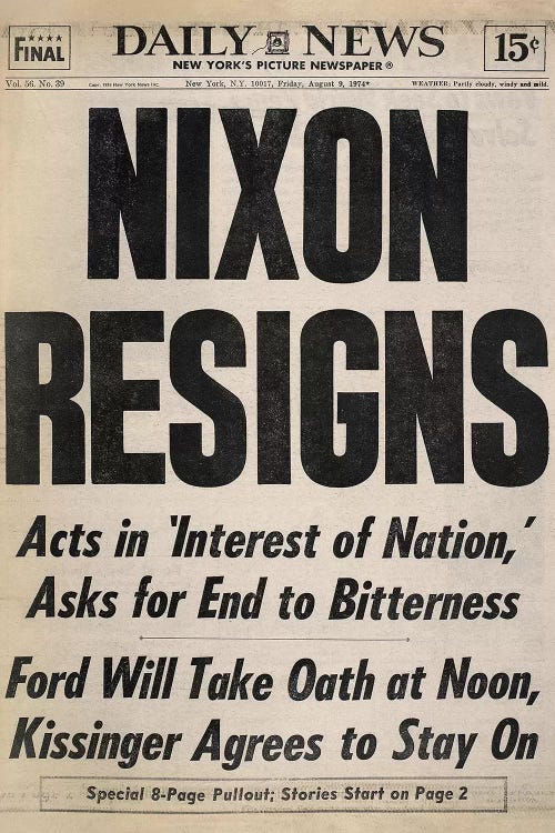 Nixon Resignation, 1974 by Unknown wall art