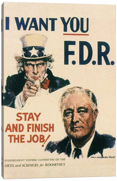 Presidential Campaign, 1940 Canvas Art Print - Franklin Delano Roosevelt