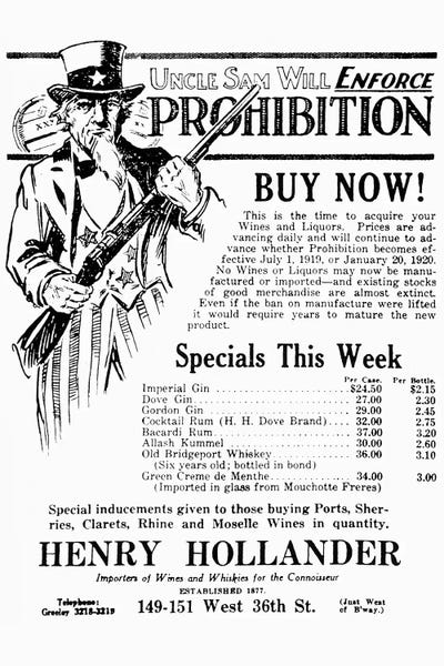 Unknown: Prohibition, 1919 by Unknown