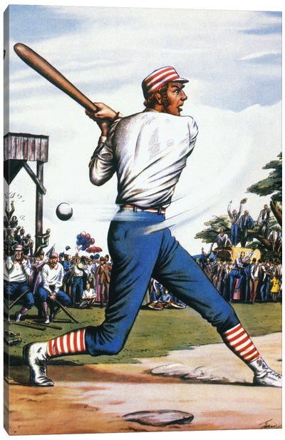 Casey At The Bat, 1888 Canvas Art Print - Baseball Art