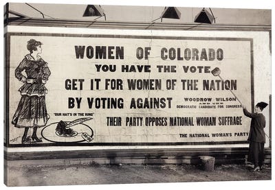 Suffrage Billboard, 1916 Canvas Art Print - Voting Rights Art