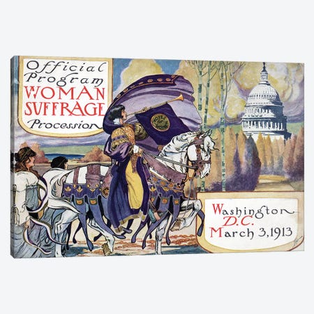 Suffragette Parade, 1913 Canvas Print #GER359} by Unknown Canvas Art Print