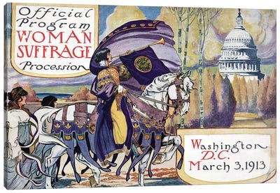 Suffragette Parade, 1913 Canvas Art Print - Voting Rights Art