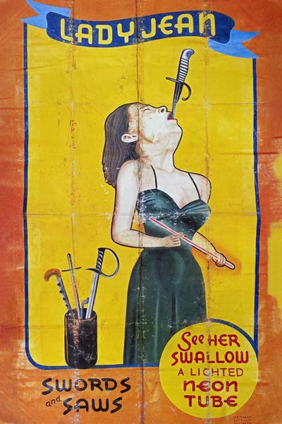 Unknown: Sword Swallower, C1955 by Unknown