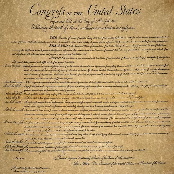 Unknown: The Bill Of Rights, 1789 by Unknown