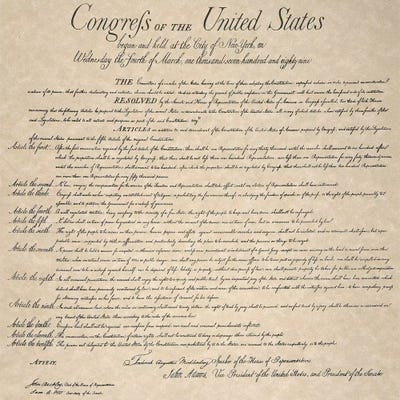 The Bill Of Rights, 1789 by Unknown framed wall art