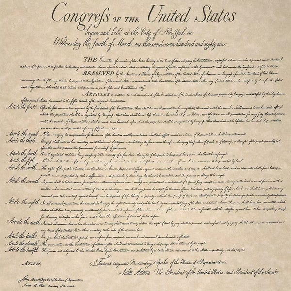 Unknown: The Bill Of Rights, 1789 by Unknown