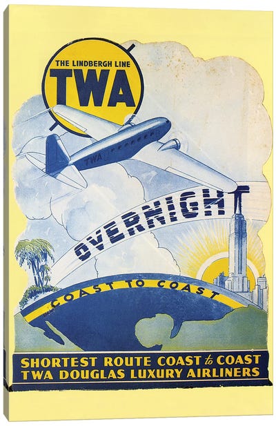 Trans-World Airlines 1934 Canvas Art Print