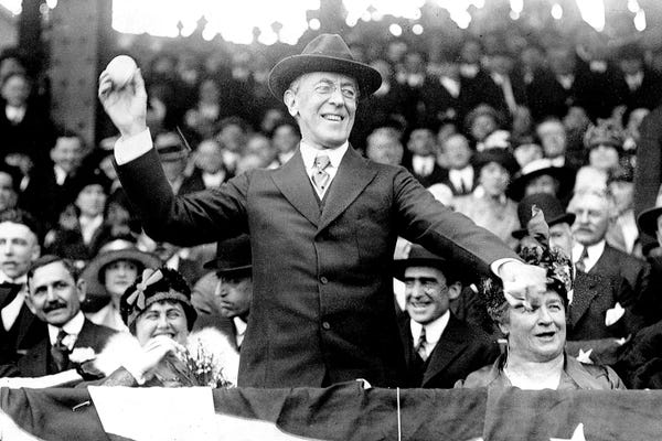 Baseball: Woodrow Wilson (1856-1924) by Unknown
