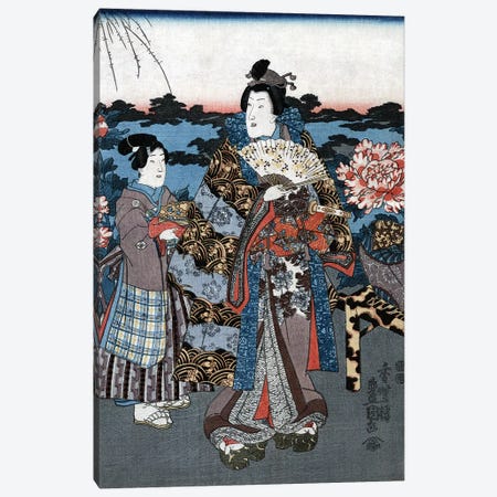 Japan: Woman In Garden Canvas Print #GER396} by Utagawa Kunisada II Canvas Art