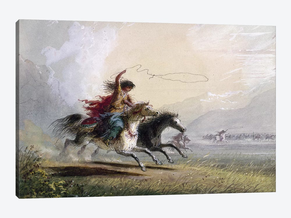 Miller: Shoshone Woman by Alfred Jacob Miller 1-piece Canvas Wall Art