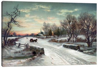 Christmas Morn, C1885 Canvas Art Print - Snowscape Art
