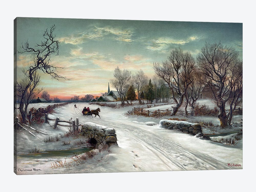 Christmas Morn, C1885 by W.C. Bauer 1-piece Canvas Art