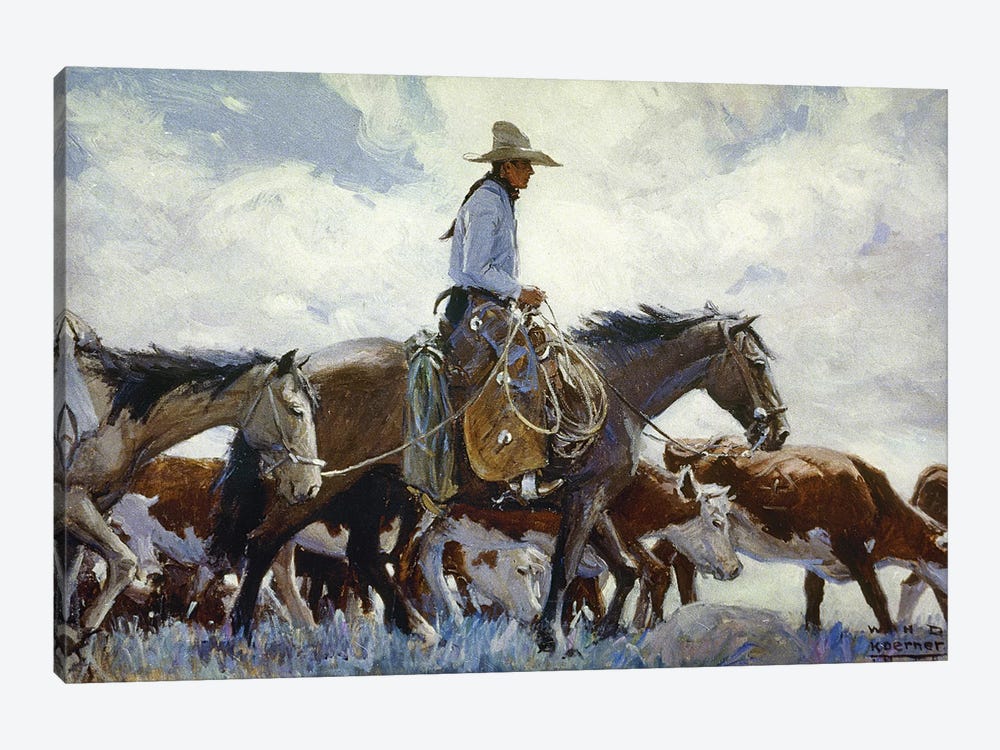 Koerner: Cowboy, 1920 by W.H.D. Koerner 1-piece Canvas Artwork