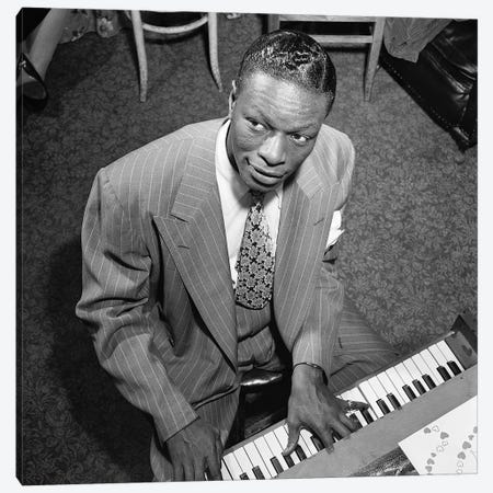 Nat King Cole (1919-1965) Canvas Print #GER407} by William P Gottlieb Canvas Wall Art