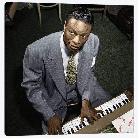 Nat King Cole (1919-1965) Canvas Print #GER408} by William P Gottlieb Canvas Print