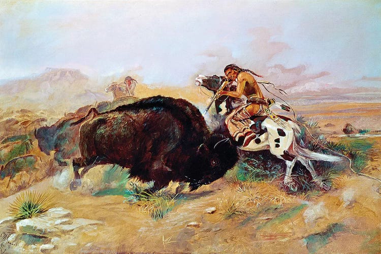 Russell: Buffalo Hunt by Charles Marion Russell wall art