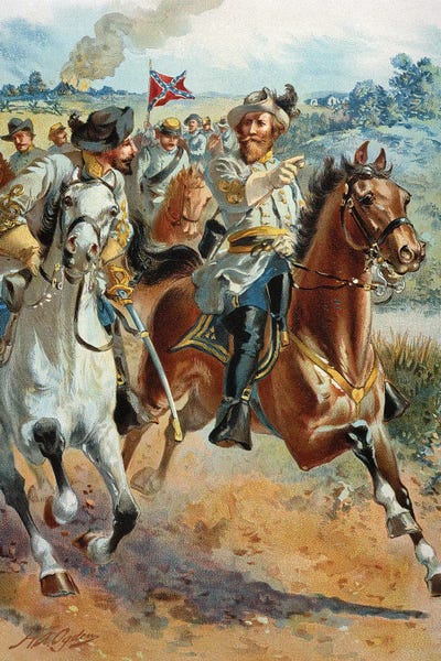 Jeb Stuart's Cavalry, 1862 by Granger framed canvas print