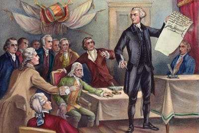 John Hancock's Defiance by Granger framed canvas print