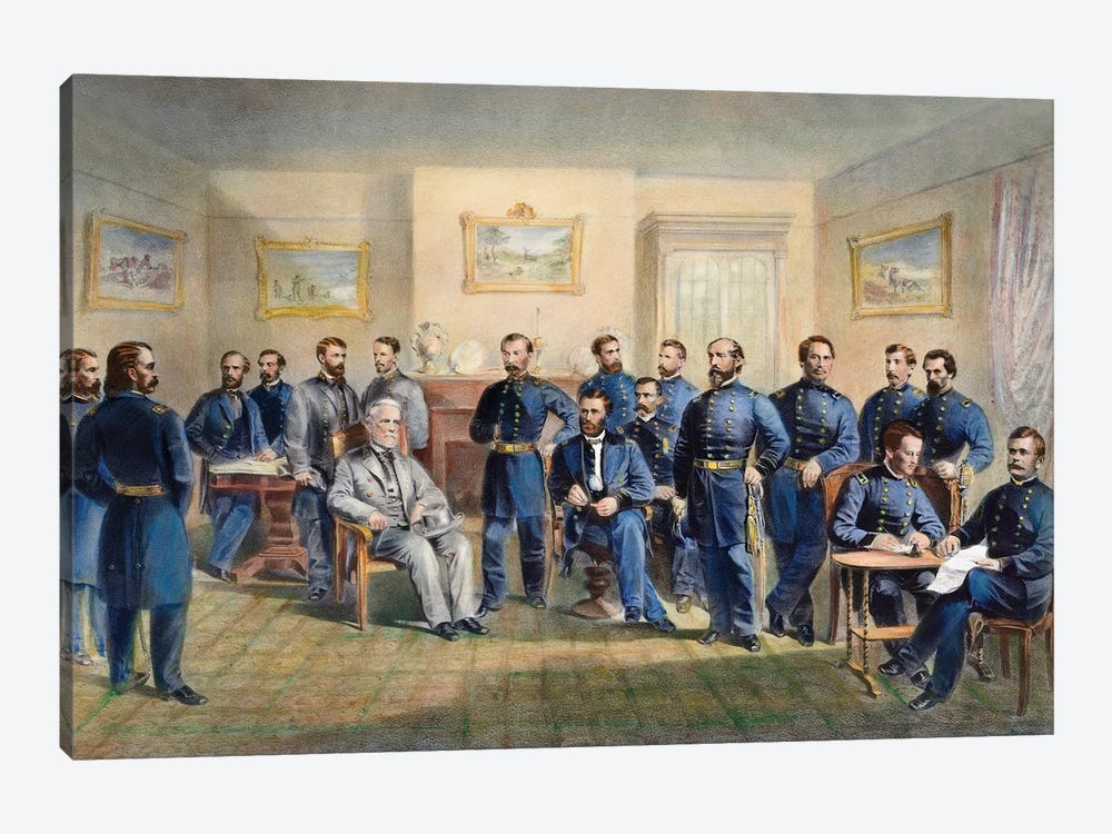 Lee'S Surrender, 1865 by Granger 1-piece Canvas Print