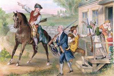 Minutemen, 1776 by Granger framed canvas print