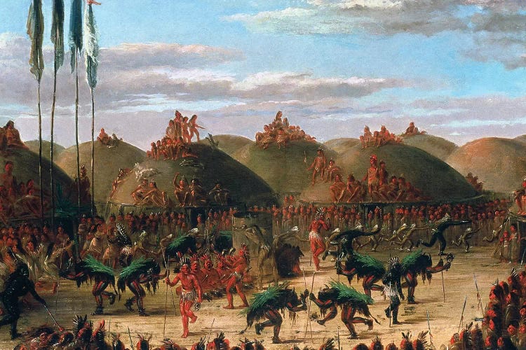 Mandan Bull Dance, 1832 by George Catlin wall art